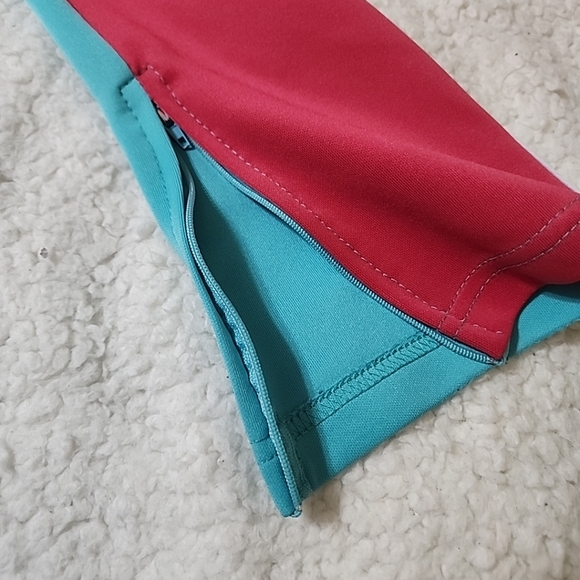 SCREENSHOT Men's Slim Fit Track Pants Colorblock Turquoise Pink Size Large - Picture 8 of 10